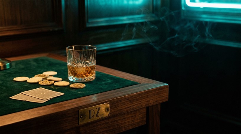 Retro neon-kasinosignaali lämpimissä väreissä